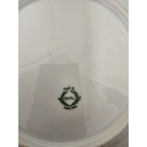 3 PC Royal Austria 8" Dessert Plates Gold Trim Purple Orange Floral Handpainted - Picture 6 of 7